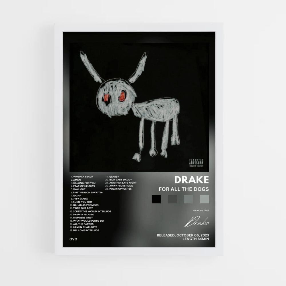 Poster Drake voor alle honden