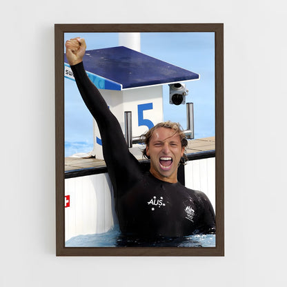 natation-11 cadre Bois foncé