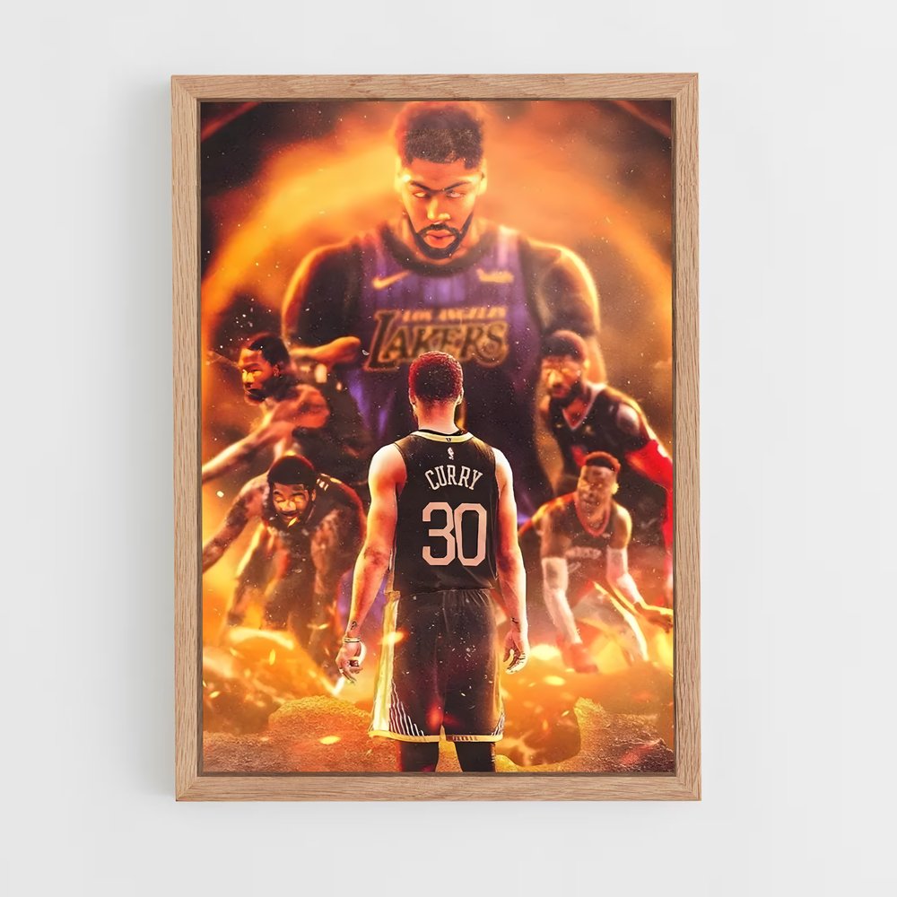 nba-basketball-9 cadre Bois clair