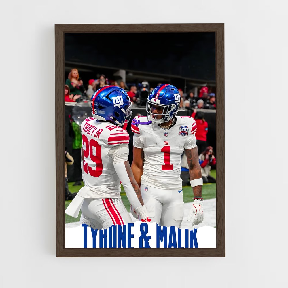 new-york-giants-1 cadre Bois foncé