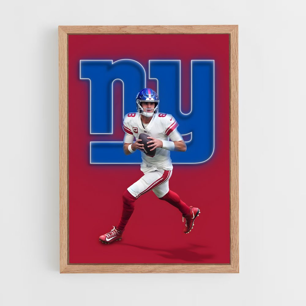 new-york-giants-8 cadre Bois clair