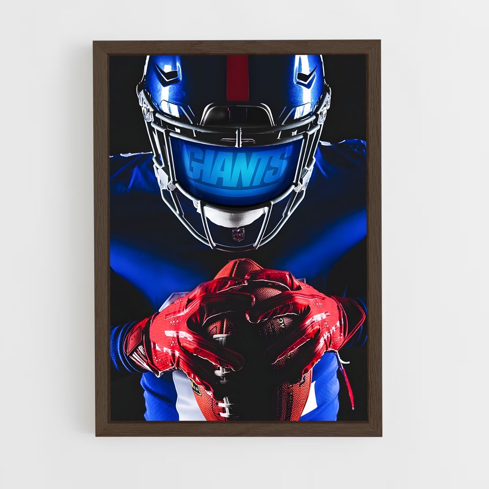 new-york-giants-9 cadre Bois foncé