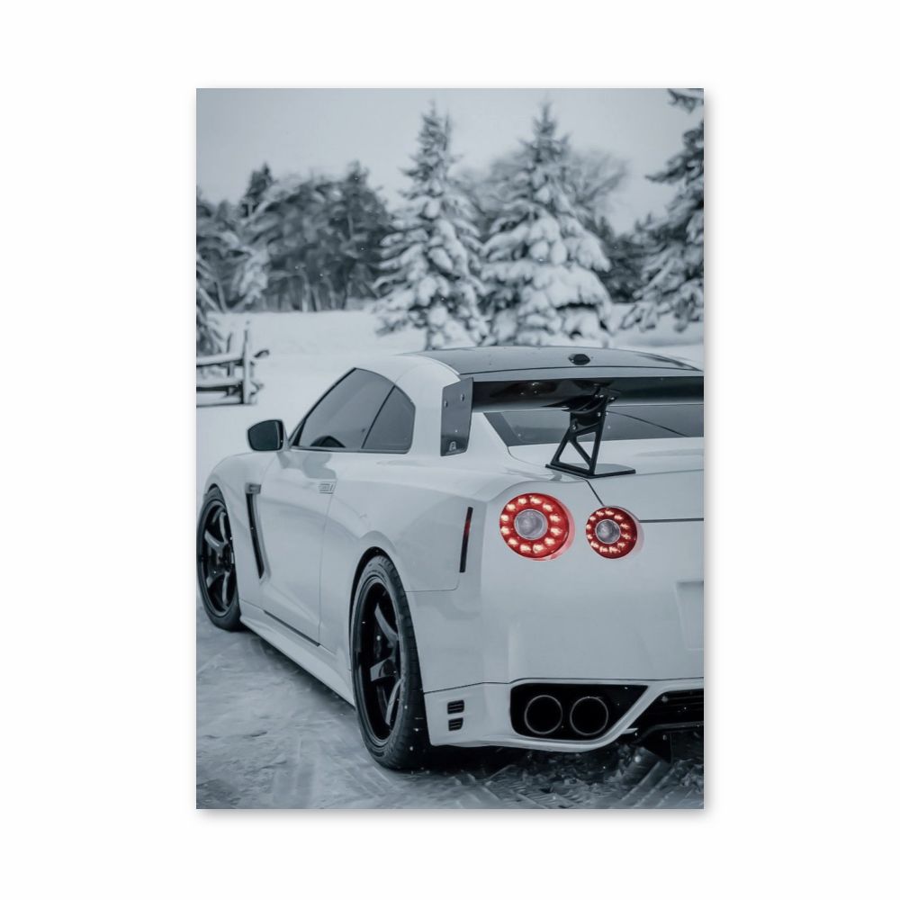 Poster Nissan GTR Sneeuw