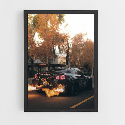 Poster Nissan GTR-vlammen