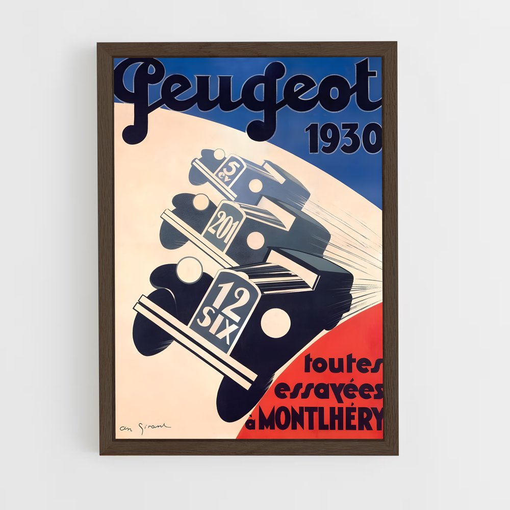 peugeot-1 cadre Bois foncé