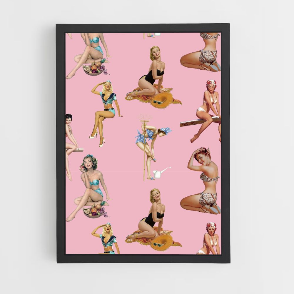 Roze pin-up poster