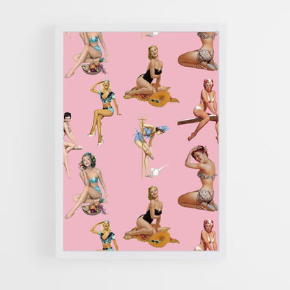 Roze pin-up poster