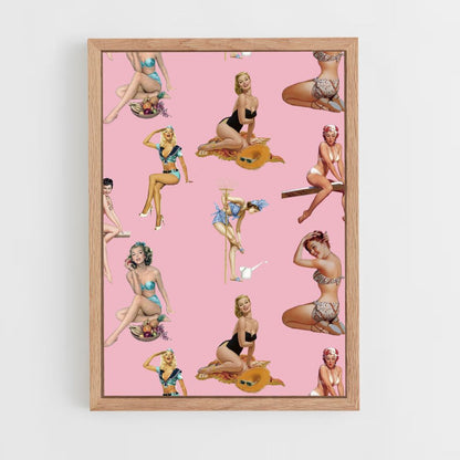 Roze pin-up poster