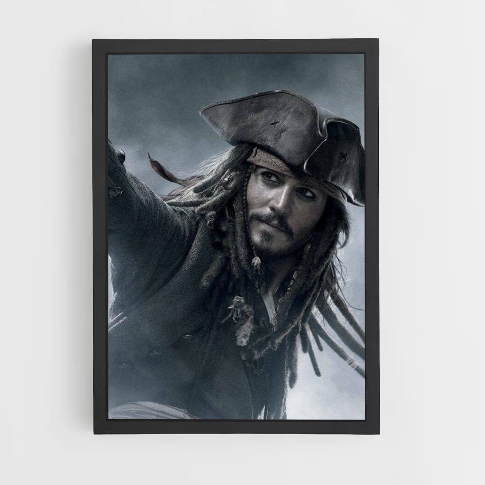 Poster Jack Sparrow Grijs