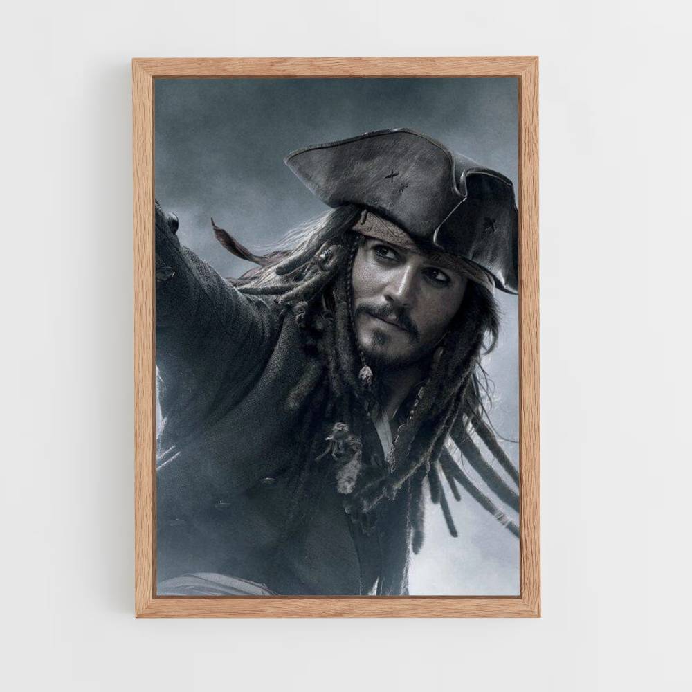 Poster Jack Sparrow Grijs