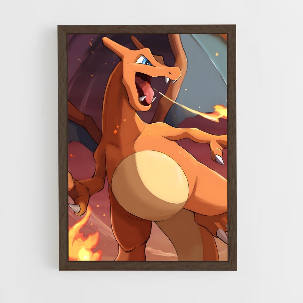 pokemon-18 cadre Bois foncé