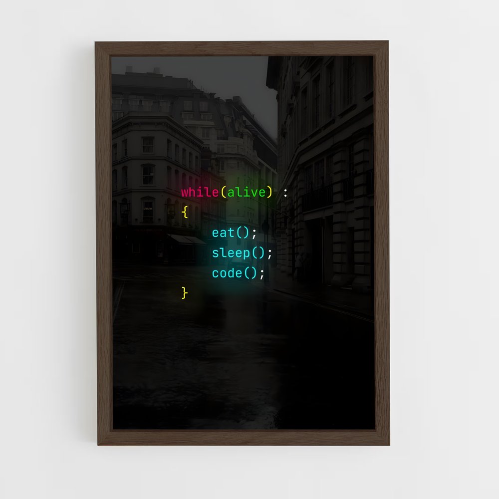 programmer-14 cadre Bois foncé