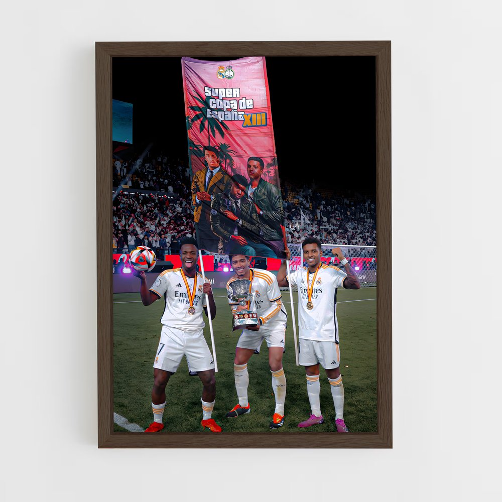 real-madrid-9 cadre Bois foncé