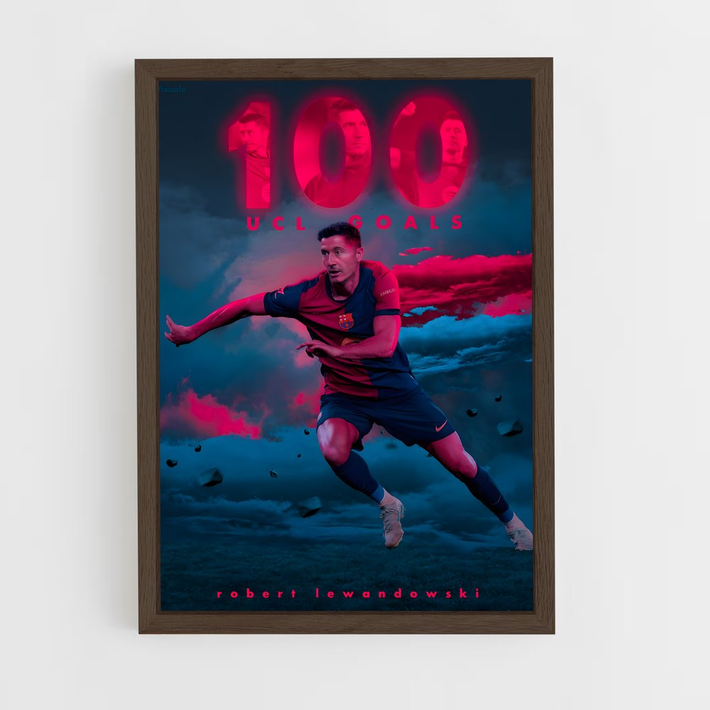 robert-lewandowski-10 cadre Bois foncé