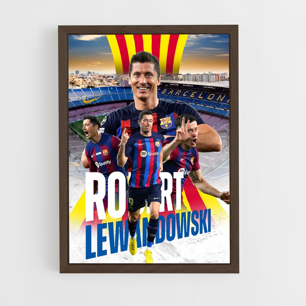robert-lewandowski-13 cadre Bois foncé