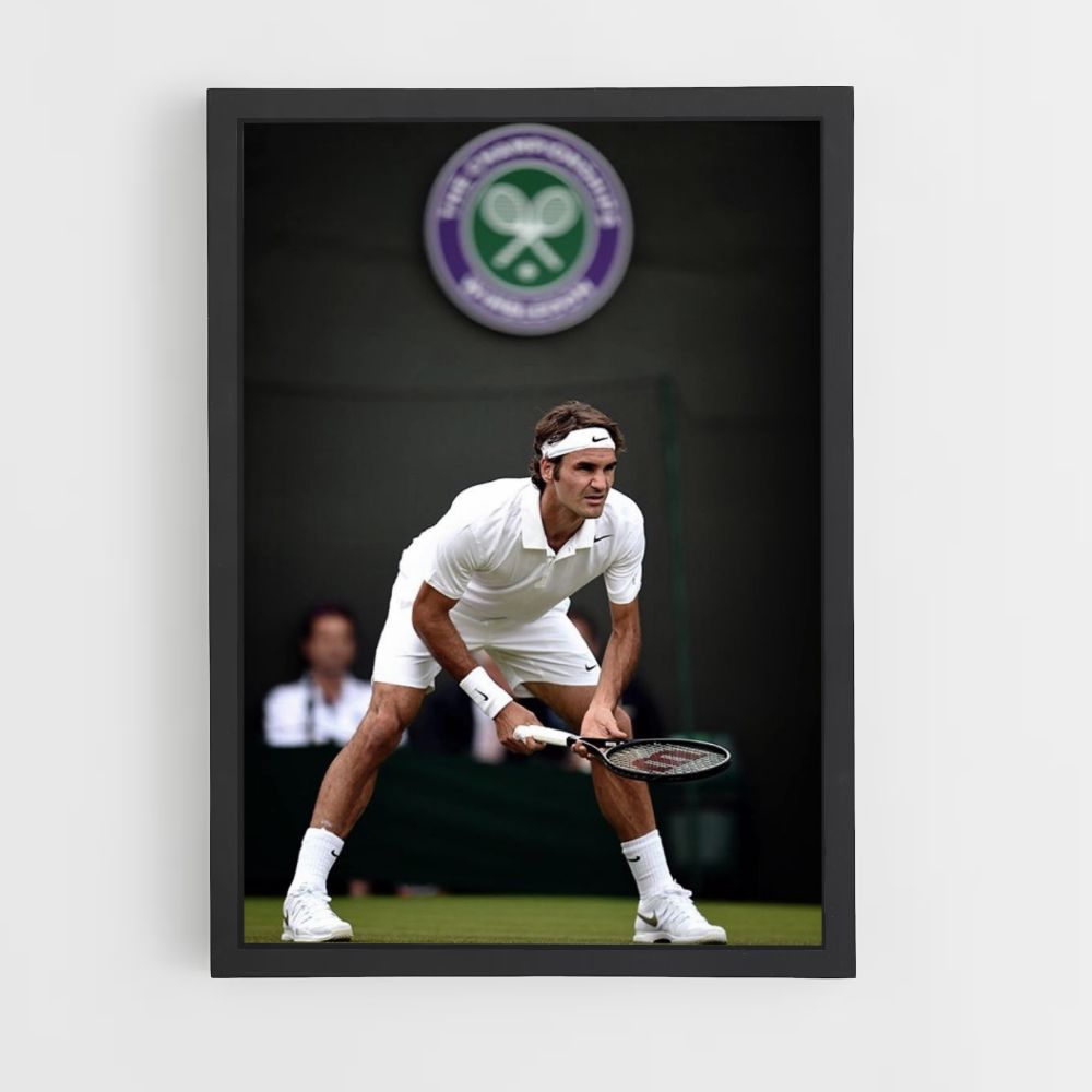 Affiche Rodger Federer Wit