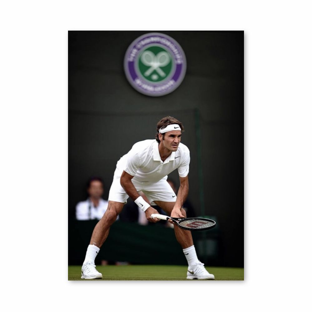 Affiche Rodger Federer Wit