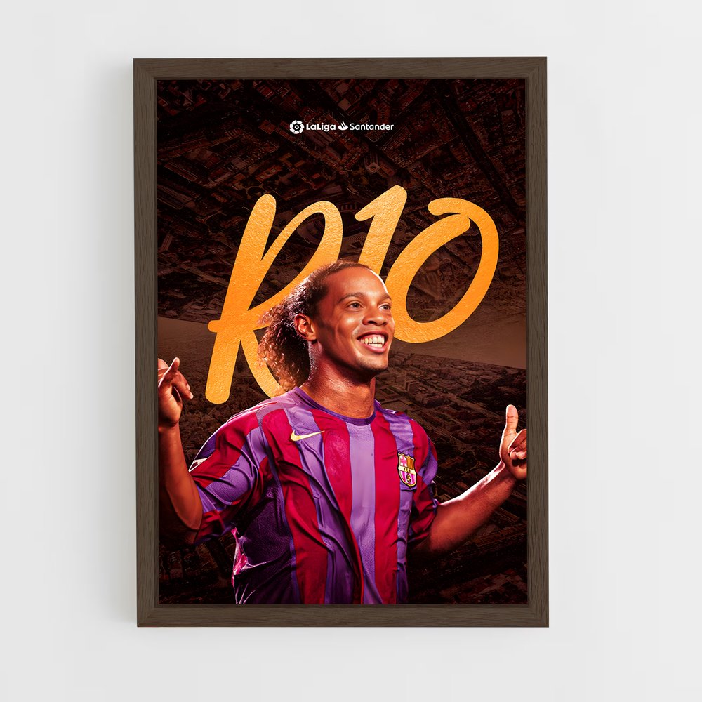 ronaldinho-1 cadre Bois foncé