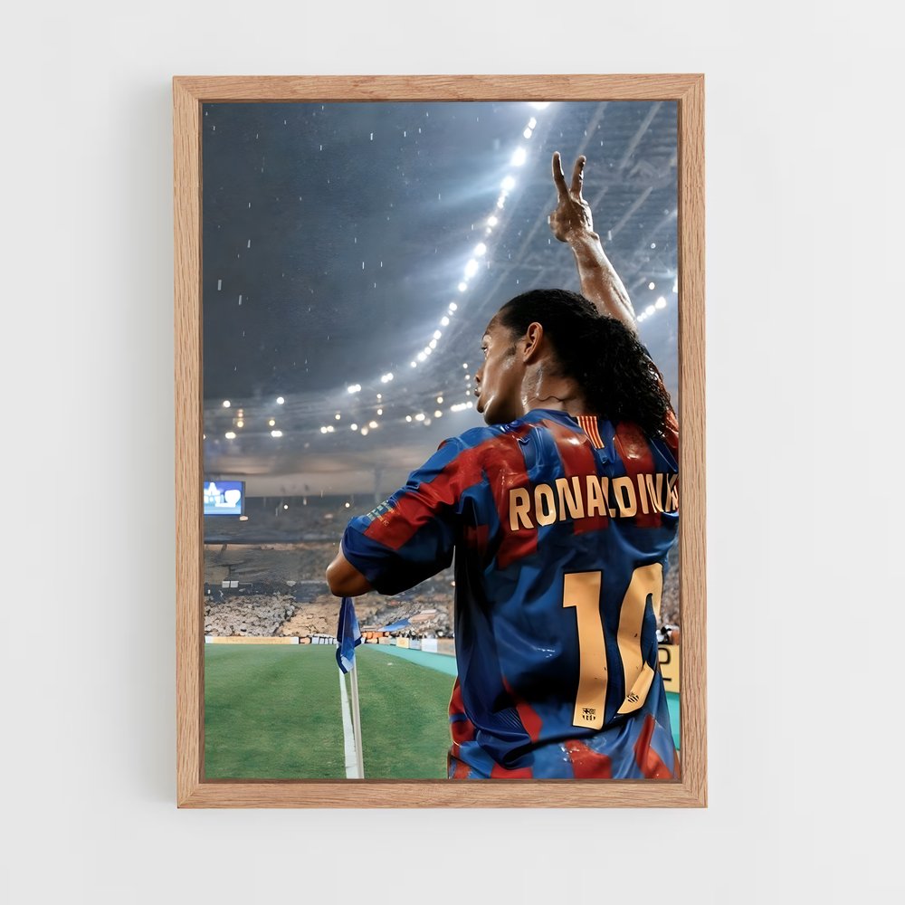 ronaldinho-8 cadre Bois clair