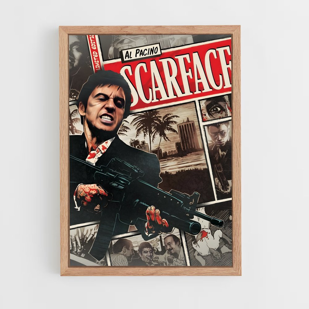 scarface-6 cadre Bois clair