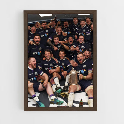 scotland-rugby-9 cadre Bois foncé