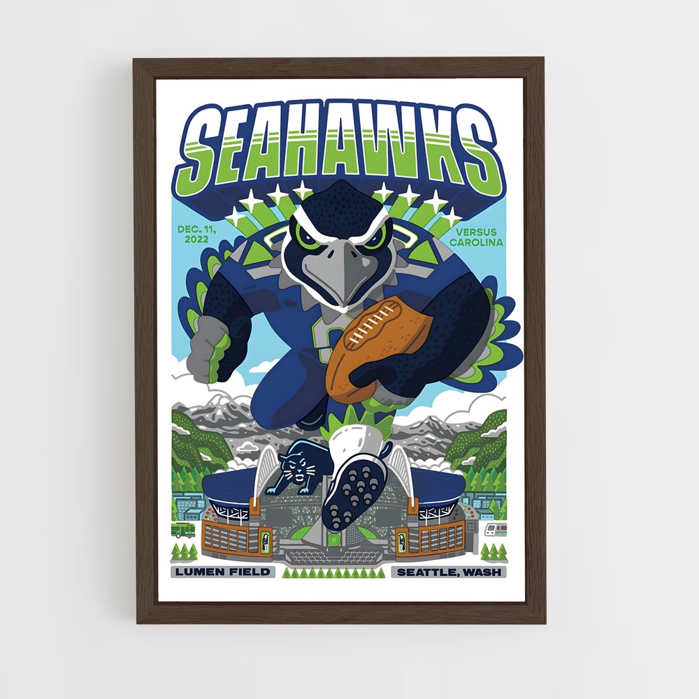 seahawks-6 cadre Bois foncé