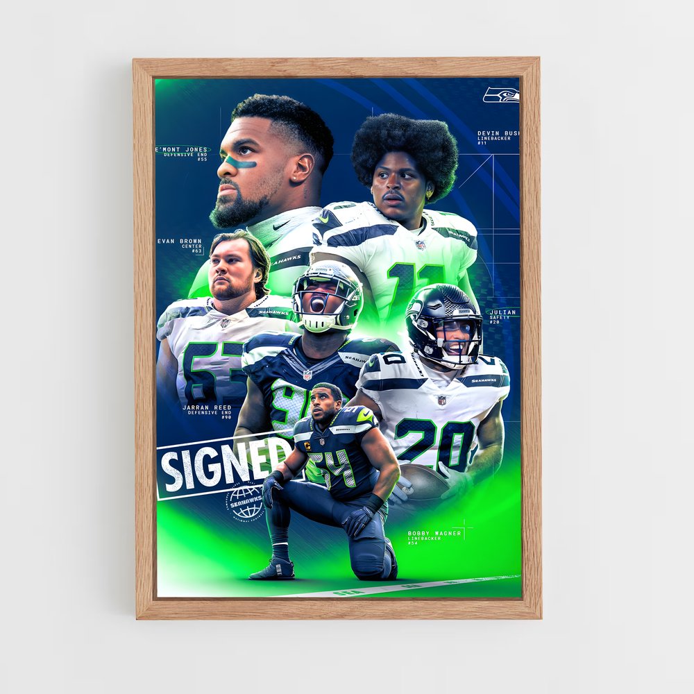 seahawks-7 cadre Bois clair