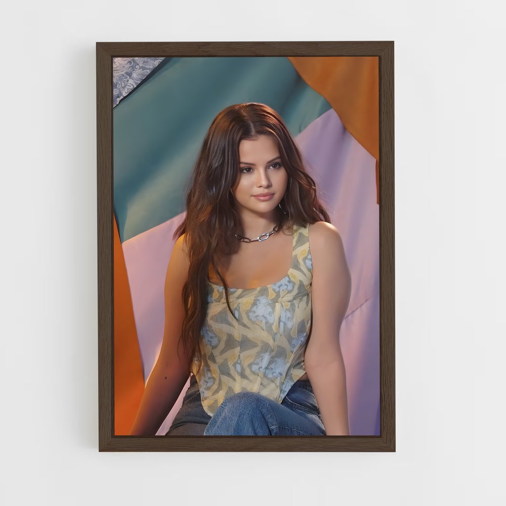 selena-gomez-6 cadre Bois foncé