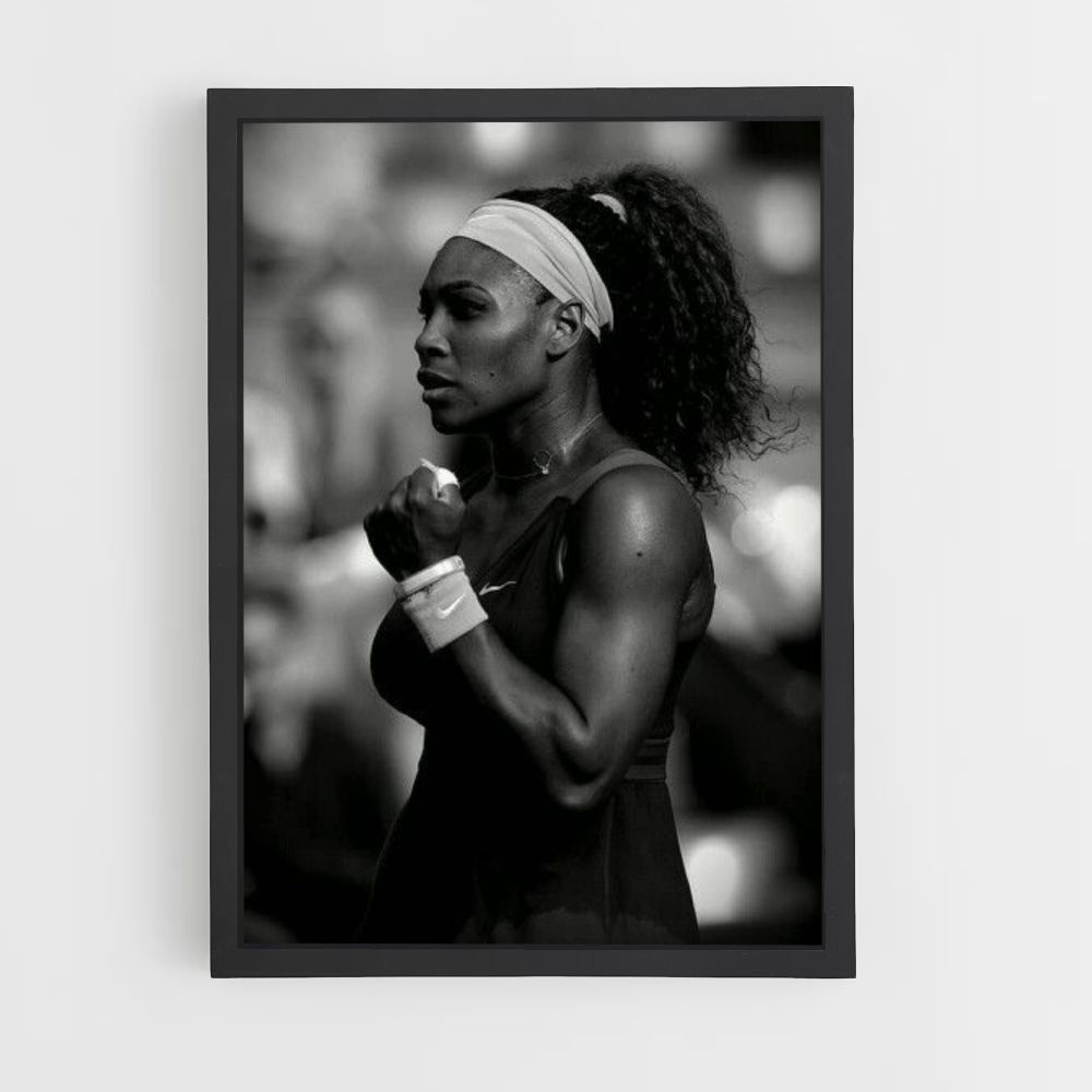 Poster Serena Williams Zwart en Wit