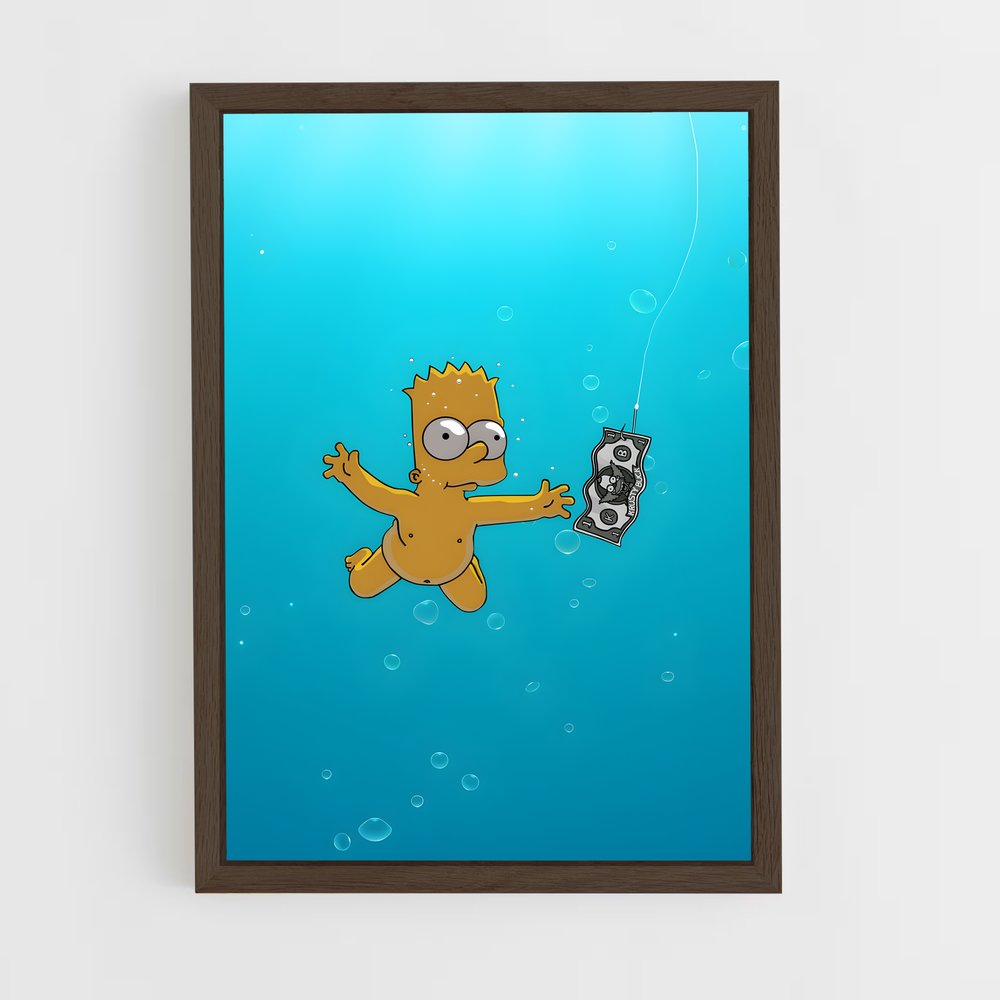 simpsons-17 cadre Bois foncé