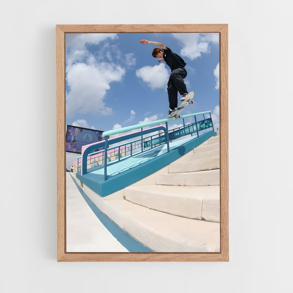 skateboard-28 cadre Bois clair