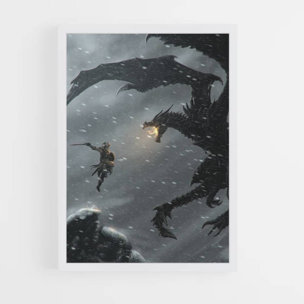 Poster Drakengevecht Skyrim