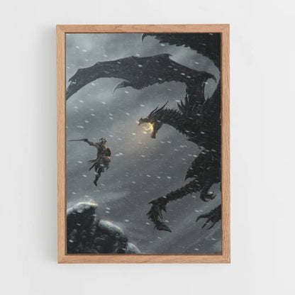 Poster Drakengevecht Skyrim