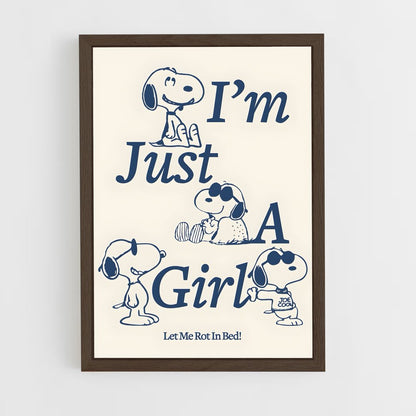 snoopy-11 cadre Bois foncé
