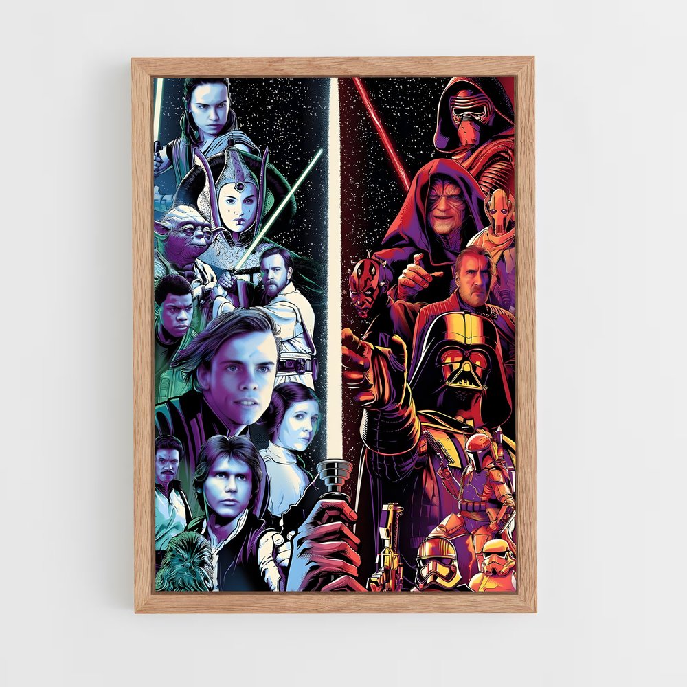 star-wars-15 cadre Bois clair