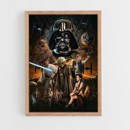 star-wars-23 cadre Bois clair