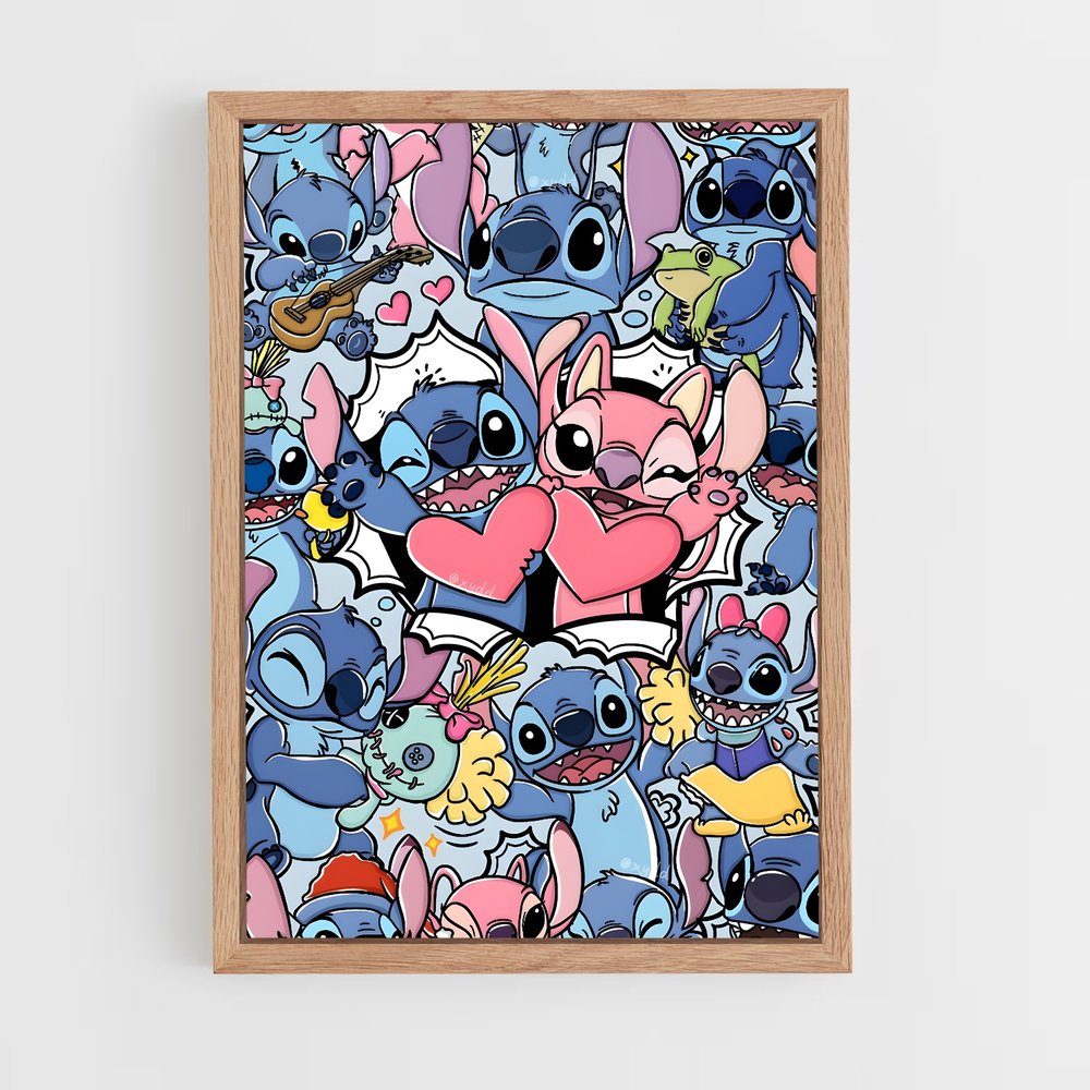 stitch-4 cadre Bois clair