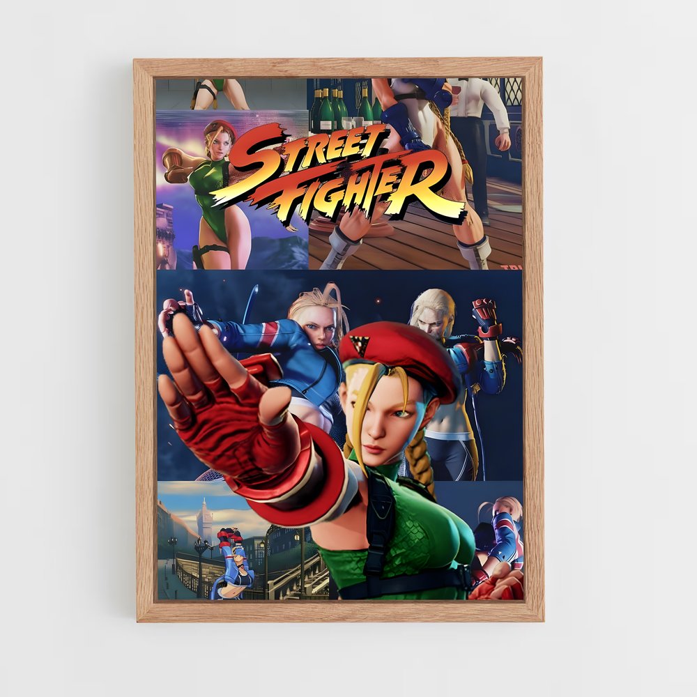 street-fighter-13 cadre Bois clair
