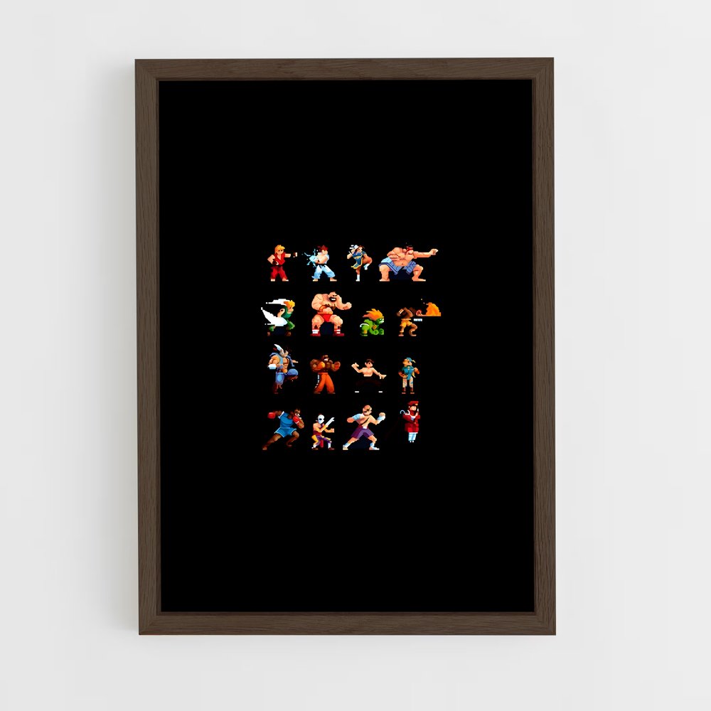 street-fighter-6 cadre Bois foncé