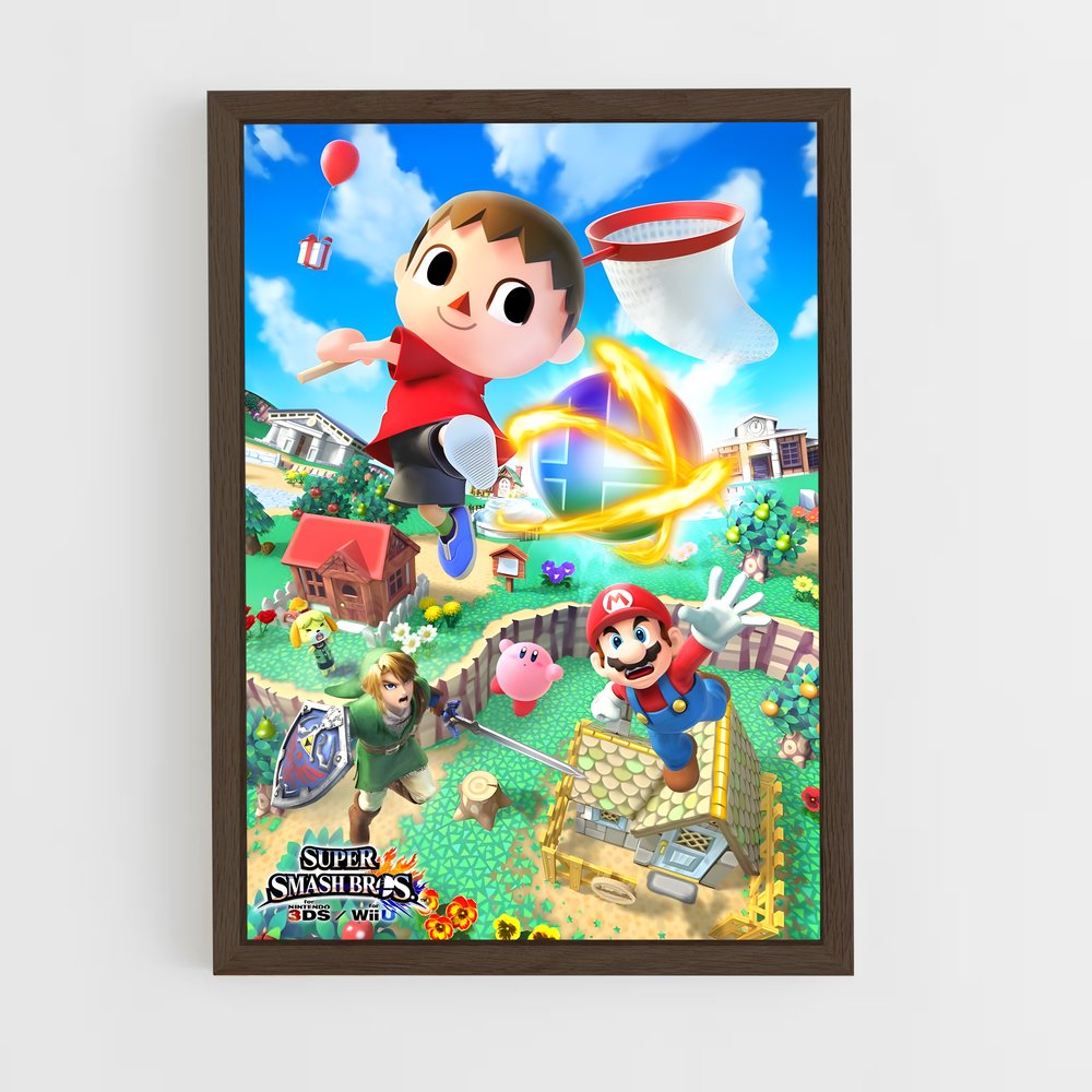 super-smash-bros-6 cadre Bois foncé