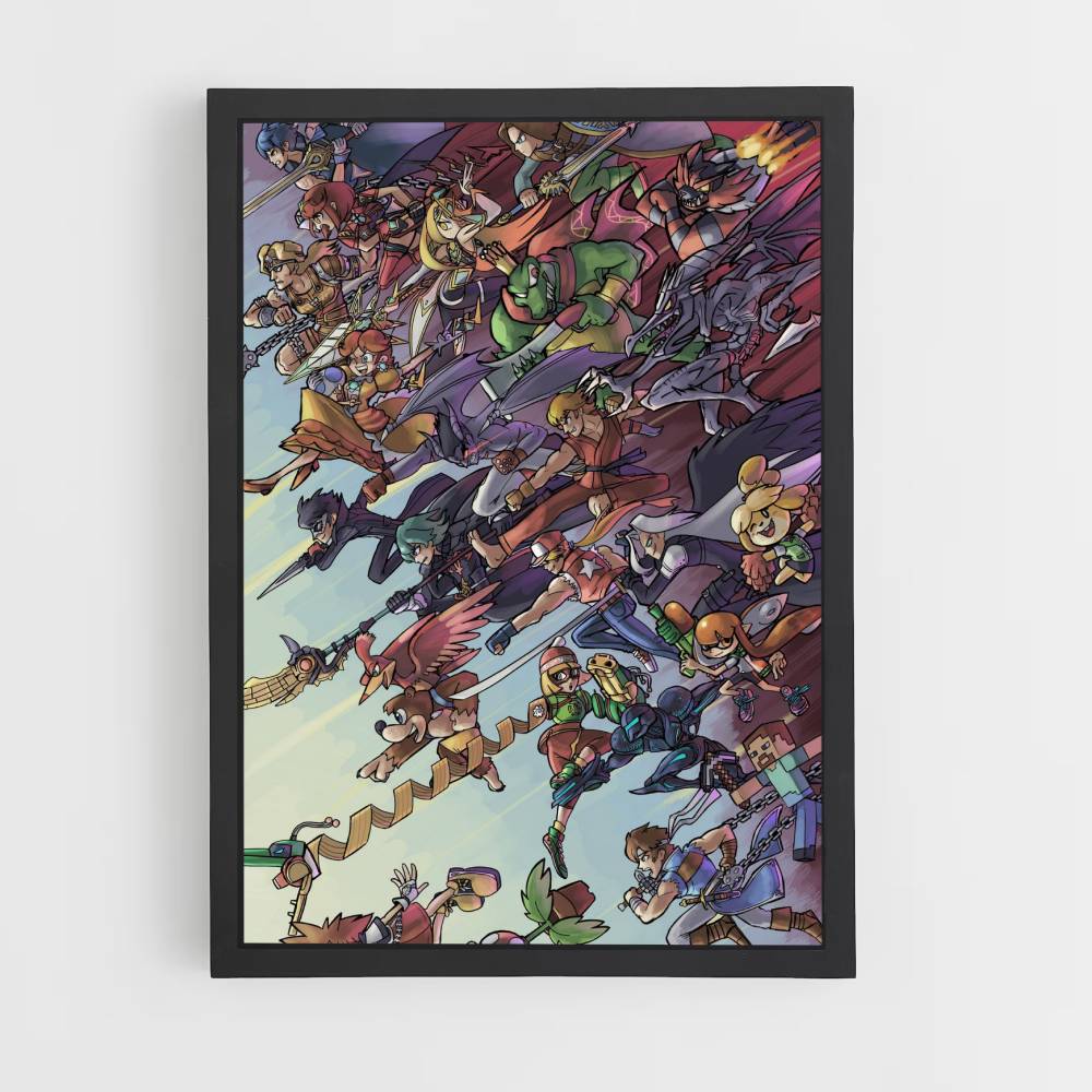 Poster Super Smash Bros-personages