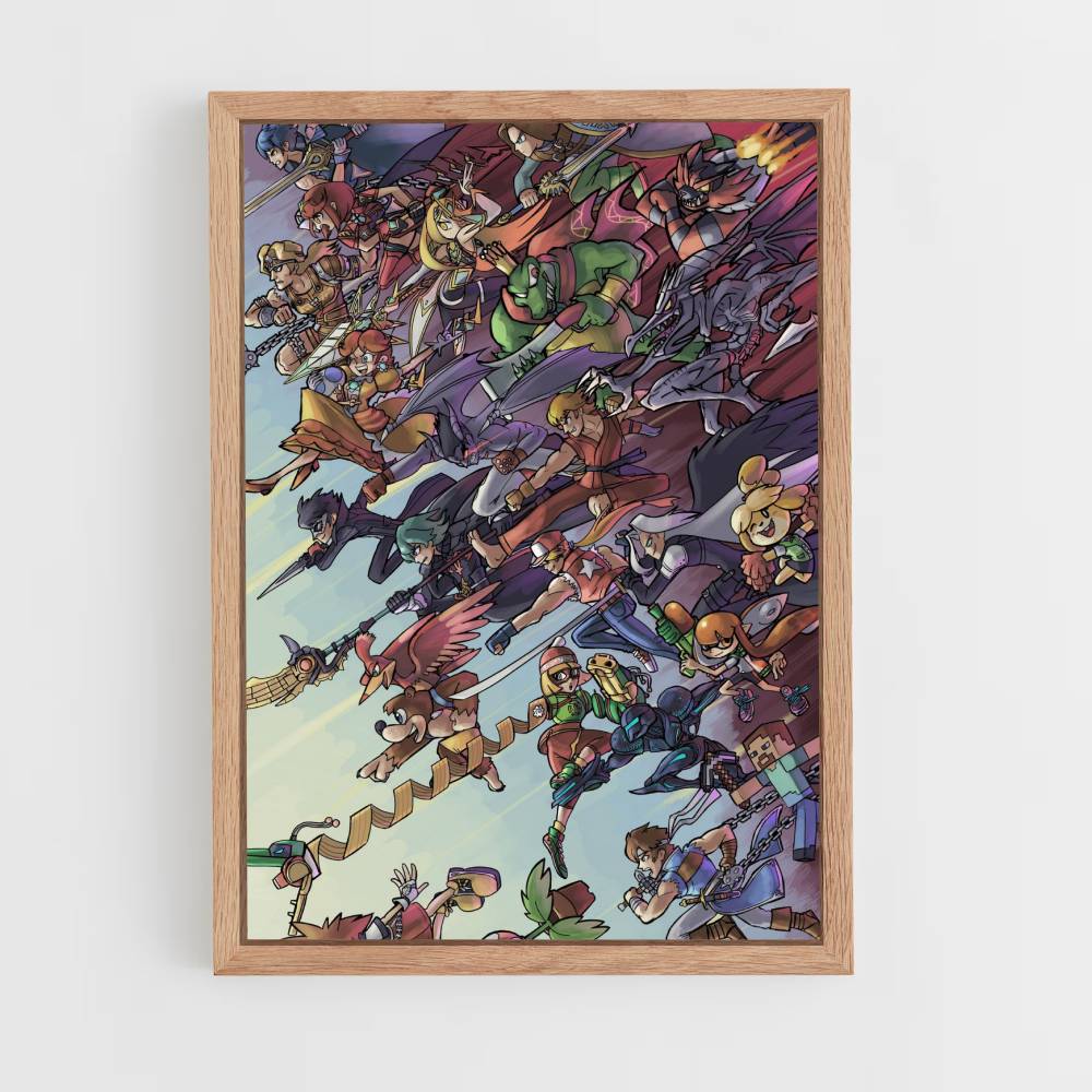 Poster Super Smash Bros-personages