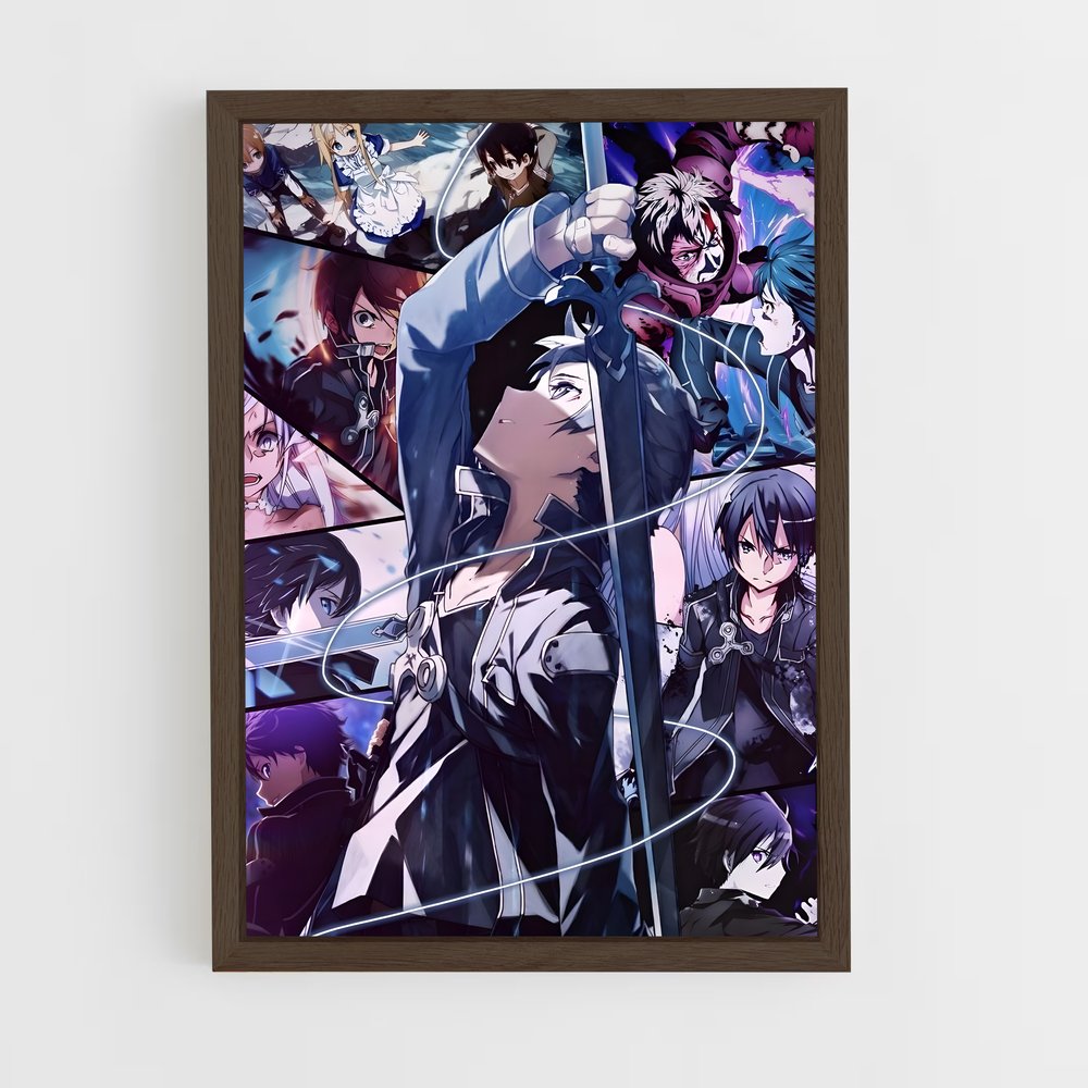 sword-art-online-6 cadre Bois foncé