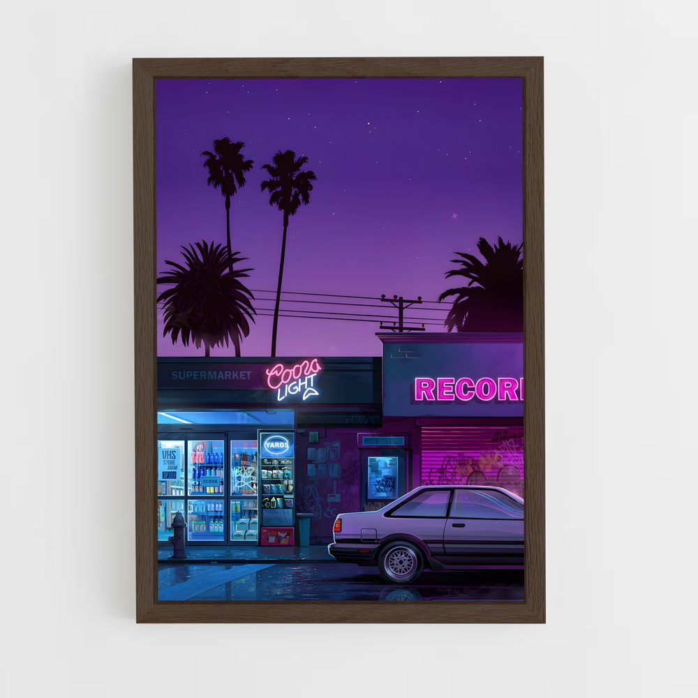 synthwave-11 cadre Bois foncé