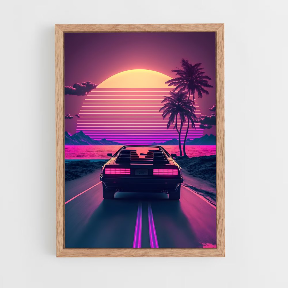 synthwave-3 cadre Bois clair