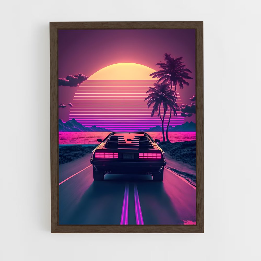 synthwave-3 cadre Bois foncé
