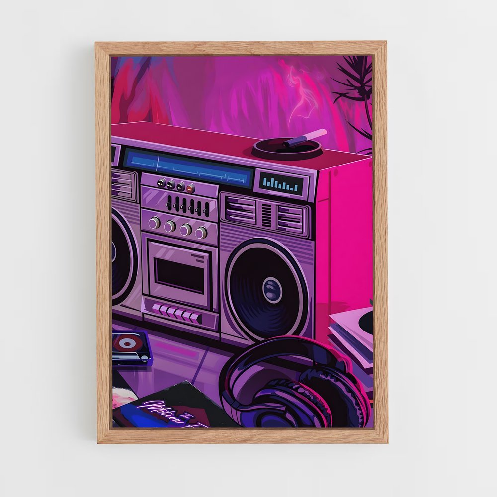 synthwave-4 cadre Bois clair