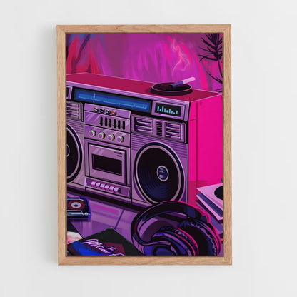 synthwave-4 cadre Bois clair