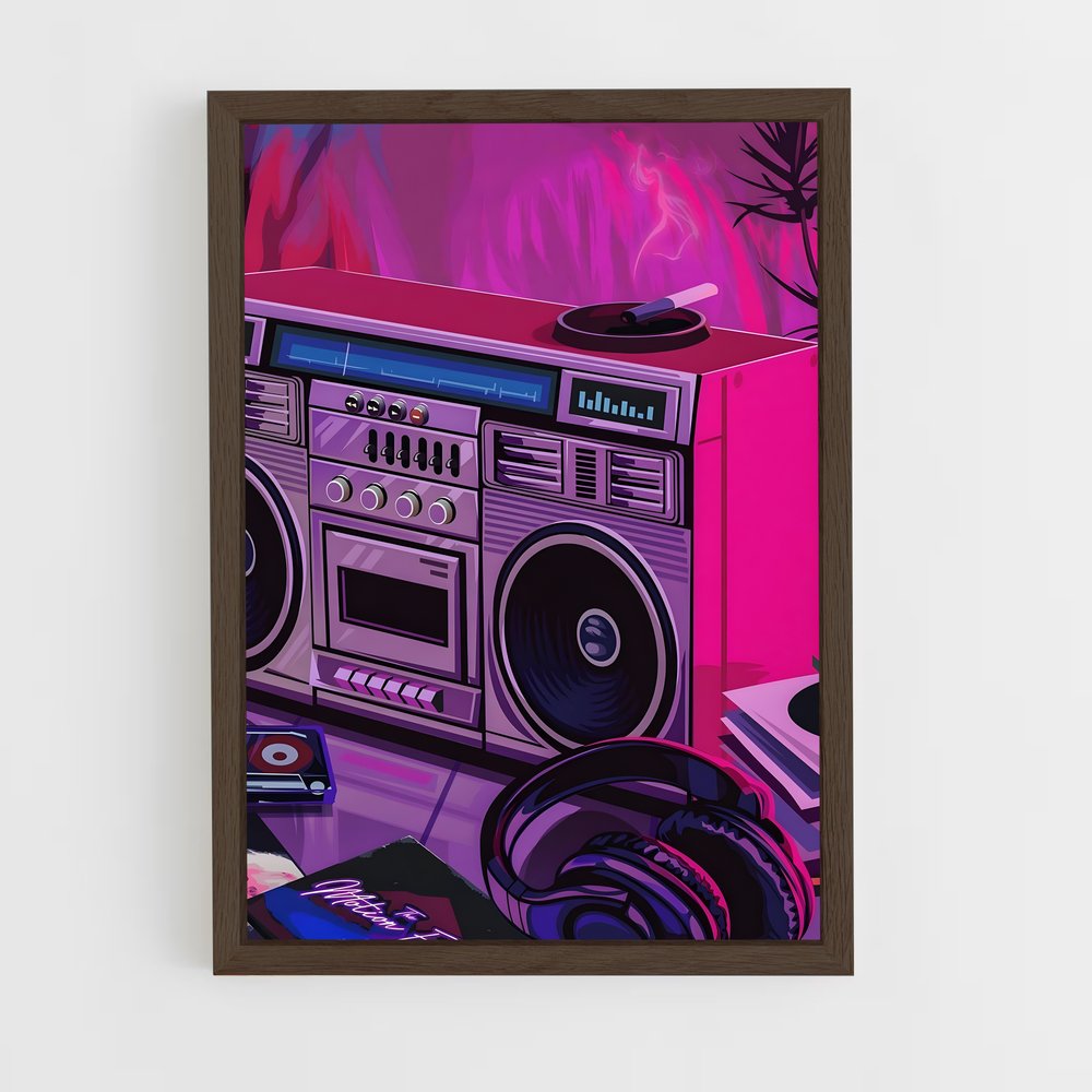 synthwave-4 cadre Bois foncé