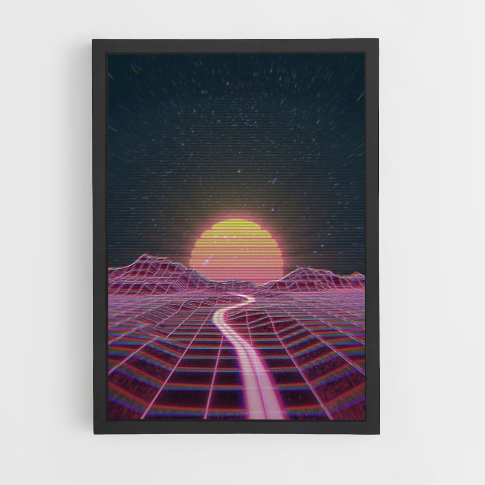 Affiche Synthwave Road